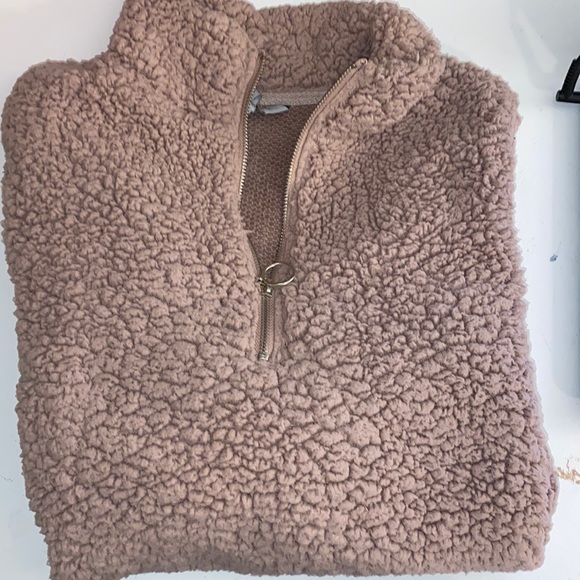 1/4 zip teddy bear sweater - Picture 1 of 2